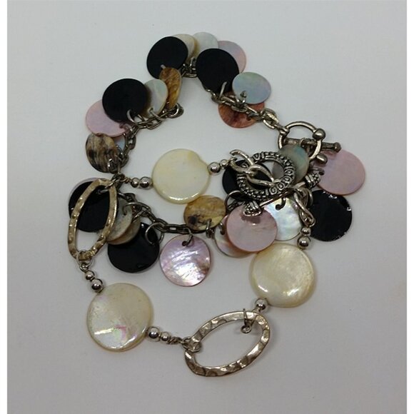 CURATED bundle lot 2 mop and shell chain bracelets beach boho ocean sea theme - Picture 1 of 3